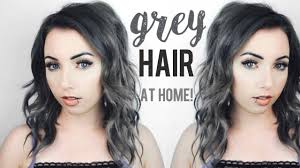 Apply hair color for full gray coverage How To Grey Hair Tutorial Tape In Extensions At Home Youtube