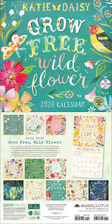 Katie Daisy 2018 Wall Calendar Grow Free Wild Flower Wall Calendar Daisy Calendar Limited time sale easy return. pinterest