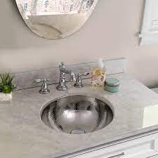 Bathroom sinks for commercial or residential applications come in different mounting styles to best use the available space and provide an aesthetic feature if needed. Nantucket Sinks Polished Stainless Steel Circular Undermount Bathroom Sink With Overflow Wayfair