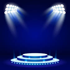Blue Stage Podium Spotlight Illuminated Scene Vector Illustration Vector And Png Light Background Images Green Background Video Studio Background Images