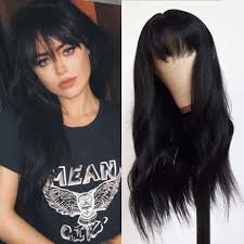 Now, what most people may not know is that there is a great diversity of pure black hair from very kinky to very smooth and from very thin to very thick. Natural Straight Black Hair Wigs Bangsglueless Natural Wave Synthetic Heat Resistant Fiber No Lace Wigs With Bangs Hair For Women 20 Clicks2get Ae
