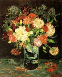 This ready to hang, gallery wrapped art piece features a vase of flowers. Vase With Carnations Van Gogh Vincent Van Gogh Flowers Van Gogh Art Artist Van Gogh