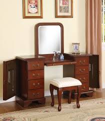 Fremont Brown Cherry Dressing Table Set Bedroom Vanity Set Vanity Table Set Bedroom Vanity