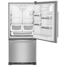 Check spelling or type a new query. Kitchenaid Bottom Freezer Refrigerator 30 18 7 Cu Ft Ss Krbr109ess Rona