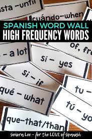 Spanish Word Wall 60 Spanish High Frequency Words Build Spanish Vocabulary With A Spanish Word Wall Learning Spanish Vocabulary Spanish Teaching Resources