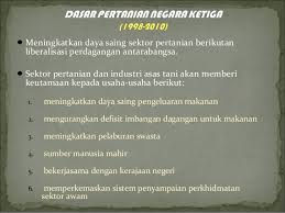 Definisi pembangunan nasional adalah upaya untuk meningkatkan seluruh aspek kehidupan masyarakat, bangsa, dan negara yang sekaligus merupakan suatu proses pembangunan keseluruhan suatu sistem penyelenggaraan negara untuk mewujudkan tujuan nasional. Dasar Pertanian Negara