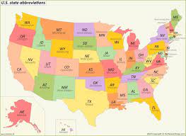 We also provide free blank outline maps for kids, state capital maps, usa atlas maps, and printable maps. U S State Abbreviations Map