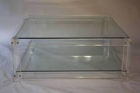 Acrylic coffee table lucite 42 x 20 x 17 x 3 4 thick brilliant edge shine from premium thicker made in usa raw acrylic sheet material. Square Two Tier Lucite Coffee Table