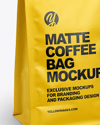 Matte Coffee Bag Mockup In Bag Sack Mockups On Yellow Images Object Mockups