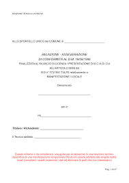 Schema Relazione Asseverata Manifestazioni Temporanee