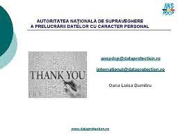 Informare privind protecția datelor cu caracter personal. Autoritatea Naional De Supraveghere A Prelucrrii Datelor Cu