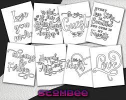 Love Messages Coloring Pages For You Or To Send To Your Loved Etsy Love Coloring Pages Coloring Pages Digi Stamp