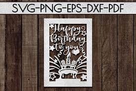Download Happy Birthday Papercut Template Birthday Card Cover Svg 256073 Paper Cutting Design Bundles