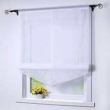 Joyswahl Raffrollo Voile Transparentes Bandchenrollo Lisa Mit Tunnelzug Stickerei Gardine Bxh 140x140cm Weiss 1er Pack Amazon Raffrollo Bandchenrollo Gardinen