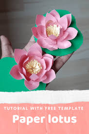 How to make paper flowers chandramollica flower | diy paper flower craft. How To Make Paper Lotus With Free Template Little Ladoo Crafts Paper Lotus Paper Flower Template Paper Flowers Craft