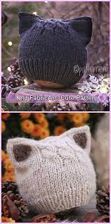 Knit Fox Ears Cat Ears Beanie Hat Knitting Pattern Baby Hats Knitting Knitted Hats Crochet Cat Hat