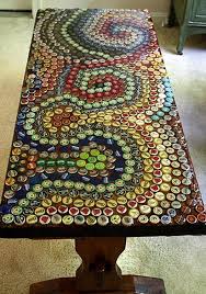 Bottle cap table made using 625 beer bottle tops and epoxy resin. Index Of Wp Content Uploads 2015 01 Bottle Tops