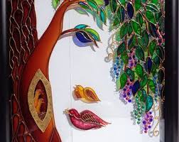 Very Beautiful Romantic Painting Tree Birds Heart Are Symbols Of Love Life And Family I Used Few Techniqu Glass Painting Family Tree Art Tree Of Life Art