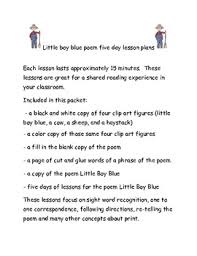 He's under the haystack fast asleep. Little Boy Blue Nursery Rhyme Shared Reading Lesson Plan Tpt