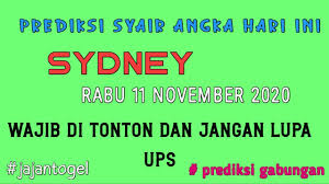 Prediksi Angka Sdy Rabu 11 November 2020 Prediksi Syair Sydney Youtube