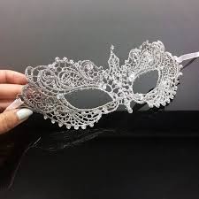 Lace Masquerade Mask Rhinestones Shades Of Grey Silver Etsy Lace Masquerade Masks Silver Masquerade Mask Silver Mask