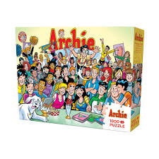 The 500 piece puzzles have fairly large size pieces, slightly bigger than a quarter. Cobble Hill Puzzle Company Archie Comics The Gang At Pop S Puzzle 1000 Pcs