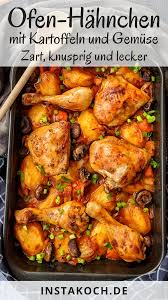 Ofen Hahnchen Mit Kartoffeln Und Gemuse In Tomatensosse Instakoch De Rezept Hahnchenfilet Rezepte Rezepte Fleisch Gerichte