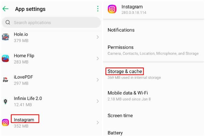 How to clear Instagram cache