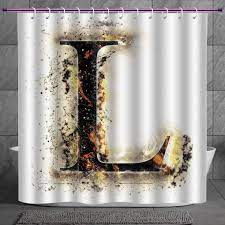 Such as letter l symbol unicode, download letter l emoji as a png image at . Stylish Shower Curtain 2 0 Letter L Fire Letter Capital L Alphabet Blazing Symbol Scorched Background Conceptual Tan Black Orange Fabric Bathroom Decor Set With Hooks Amazon In