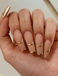 3 gold french tip coffin nail. 50 Cute French Tip Nails That Put A Modern Twist On The Classic