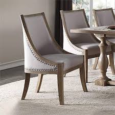 Side Chair Taupe And Weathered Oak Walmart Com Dining Chairs Fabric Dining Chairs Side Chairs Dining