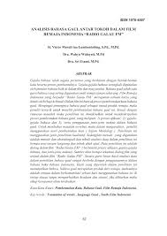 A wide variety of interesting social networking site became connoisseurs choice of media, one of which is the social network facebook. Pdf Analisis Bahasa Gaul Antar Tokoh Dalam Film Remaja Indonesia Radio Galau Fm