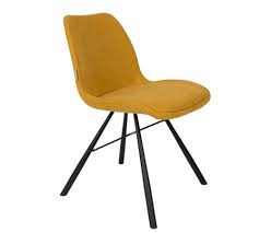 Du wünscht dir ein bisschen glamour für dein esszimmer? Zuiver Stuhl Brent In Senfgelb