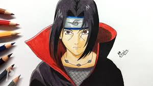 Adding the dome detail on itachi's face will give him that stern look. Drawing Itachi Uchiha With Colour Pencils Naruto Budget Art Youtube