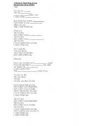 No matter the distance, i want you to know. English Worksheets I Want It That Way Lyrics