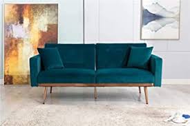 Customers can choose between fabric or leather. Amazon Com Teal Sofa