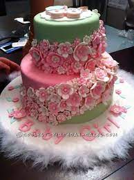 You have a bit of time as the shower usually isn't held until the last trimester, but it is better to get the planni. Stunning Homemade Pink And Green Baby Shower Cake