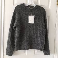 Acne Studios Dramatic Moh Paw Mohair Knit Jumper Sweater Grey Melange Wool Xxs Grey Sweater Knit Jumper Jumper Sweater