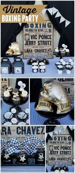 Take a step back in time and celebrate the. Boxing Birthday Vintage Boxing Party Catch My Party Boxing Theme Party Ideas Vintage Party Ideas Vintage Box
