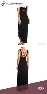 Very J Black Cutout Maxi Dress Size S Details Scoop Neck With Strappy Details Sleeveless Slips On Over Head Crisscross Back C My Posh Picks Dress