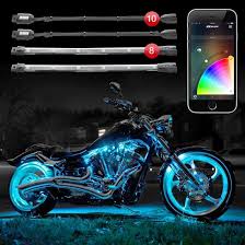 Smartphone App Controlled Led Accent Lighting For Your Motorcycle Comes With 10 Pods And 8 Strips Motorcycle Led Lighting Motorcycle Lights Custom Motorcycle