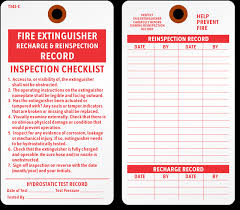 If you have specific questions you want to add into the inspection. Fire Extinguisher Recharge Cardstock Tag Sku T343 C 100