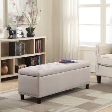 Put your feet up and let's hear it for these versatile pieces. 48 Storage Ottoman Bench Upholstered Seat Footstool Cushion Furniture Beige Ebay