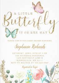 A Little Butterfly Is On Her Way Gold Baby Shower Invitation Zazzle Com Butterfly Baby Shower Invitations Butterfly Baby Shower Baby Shower