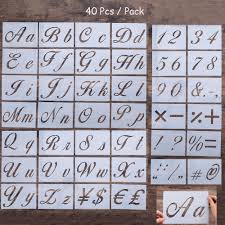 This stencil can be used with any spray equipment aerosol paints or roller. Buy 40 Pieces Letter Stencils For Painting On Wood Reusable Plastic Alphabet Stencils With Calligraphy Font Upper And Lowercase Letters At Affordable Prices Free Shipping Real Reviews With Photos Joom