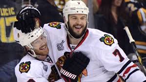 Brent seabrook on patrick sharp. Blackhawks Win Wild Game 4 In Ot Tie Series
