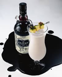 This dark 'n' stormy cocktail looks impressive and tastes amazing! Kraken Colada Recipe In Comments Leagueofdarkness