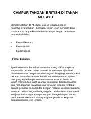 Dasar kewangan pentadbiran british di. Campur Tangan British Di Tanah Melayu Docx Campur Tangan British Di Tanah Melayu Menjelang Tahun 1874 Dasar British Terhadap Negerinegerimelayu Course Hero
