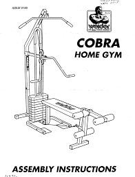 Weider Cobra Home Gym System Wesy0015 Users Manual