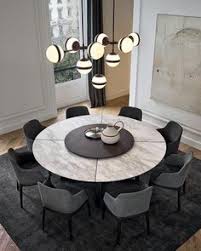 Salle 25c3 25a0 Manger Contemporaine Avec Chaises Contemporaines Table Ronde Lustre Moderne Eetkamer Eetkamer Ontwerp Eetkamer Decoreren